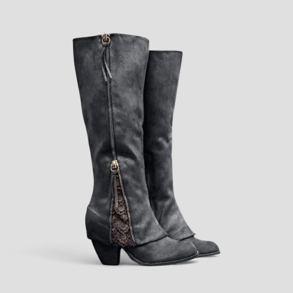 Elarova | Orthopädische kniehohe Stiefel mit Reißverschluss für Damen