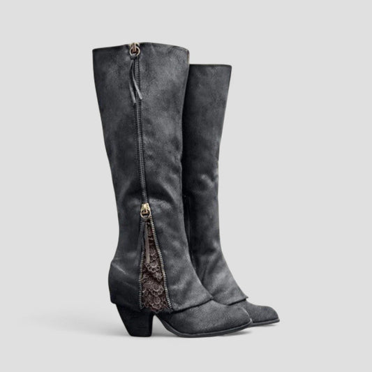 Elarova | Orthopädische kniehohe Stiefel mit Reißverschluss für Damen