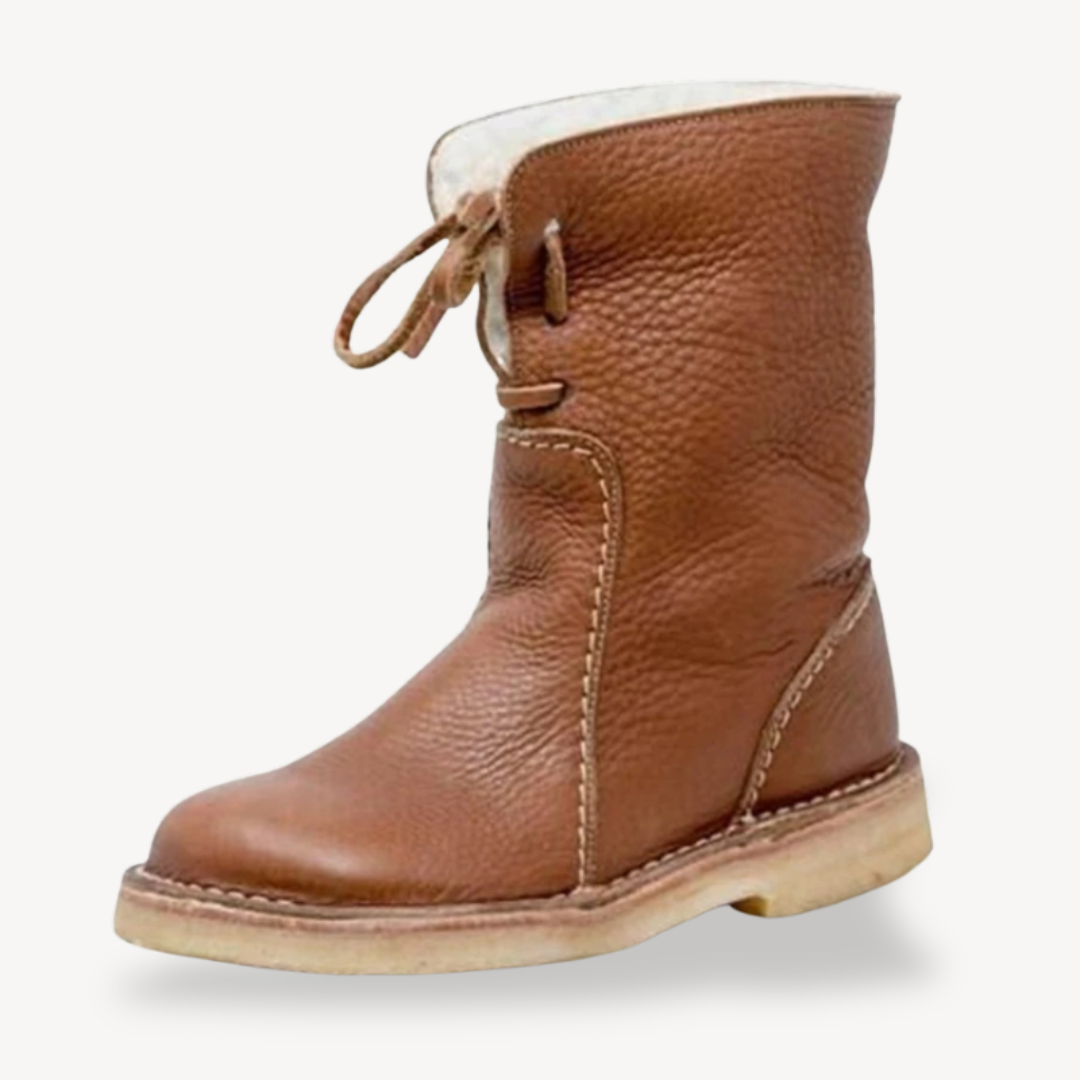 Elarova | Orthopädische, verstellbare Lederstiefeletten mit Schnürung