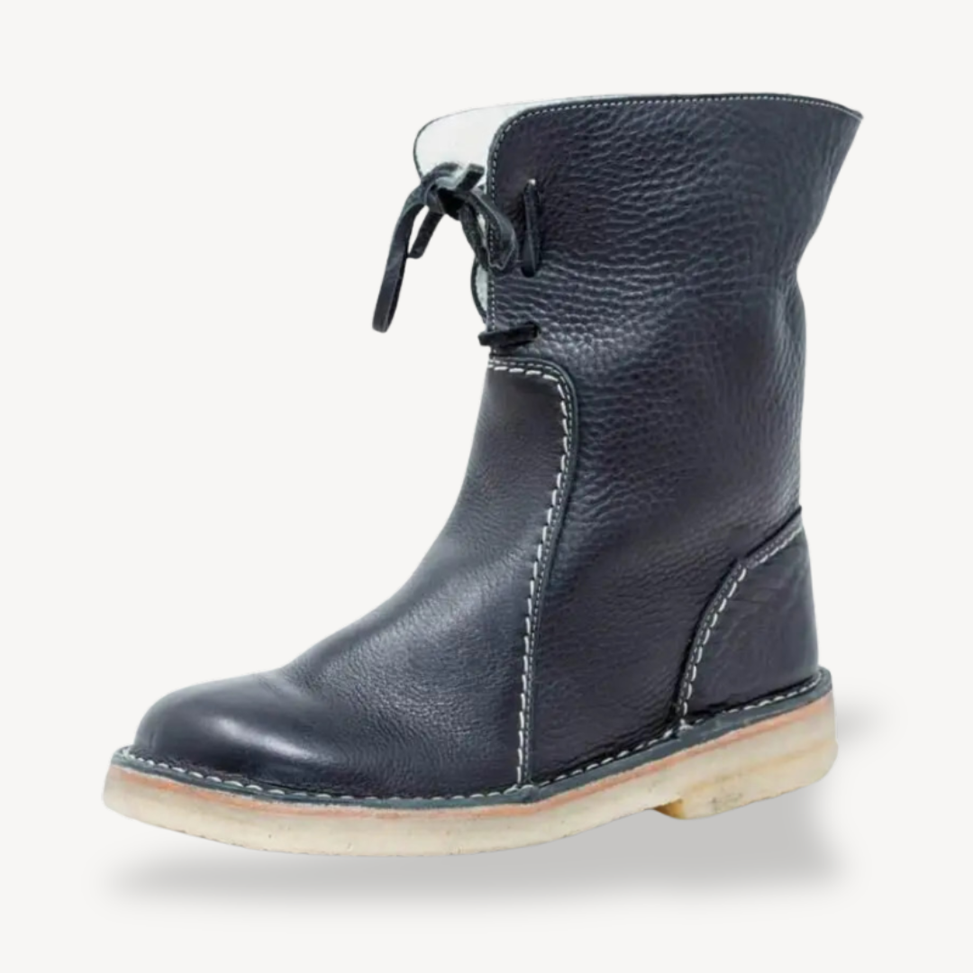 Elarova | Orthopädische, verstellbare Lederstiefeletten mit Schnürung