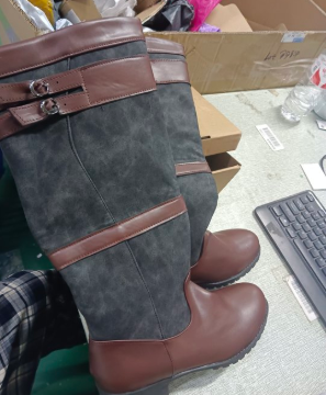 Elarova | OutdoorStiefel mit hohem Schaft und Schnallen LederRegenstiefel für Damen