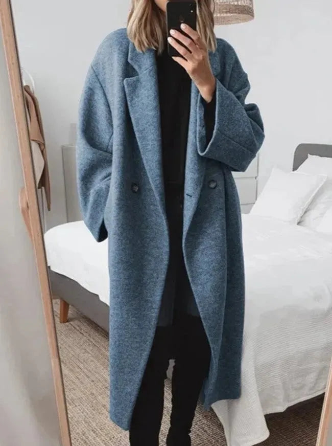 Elarova | Oversize DamenKaschmirMantel Mit Reverskragen
