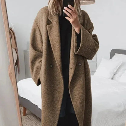 Elarova | Oversize DamenKaschmirMantel Mit Reverskragen