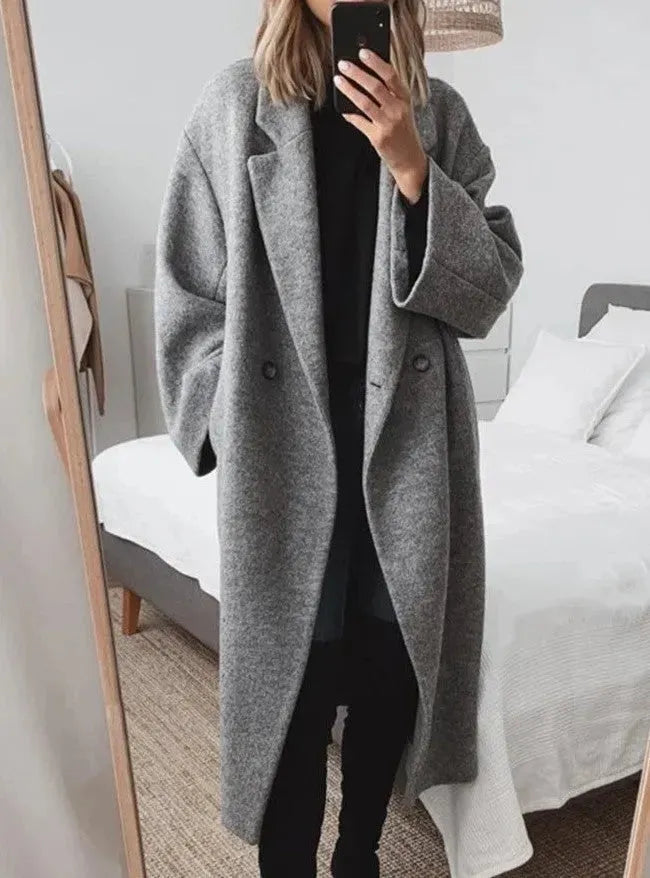 Elarova | Oversize DamenKaschmirMantel Mit Reverskragen