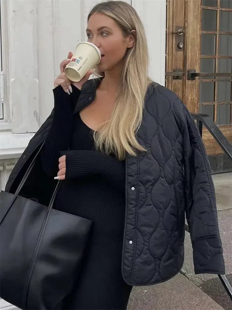 Elarova | Oversize Steppjacke mit Taschen