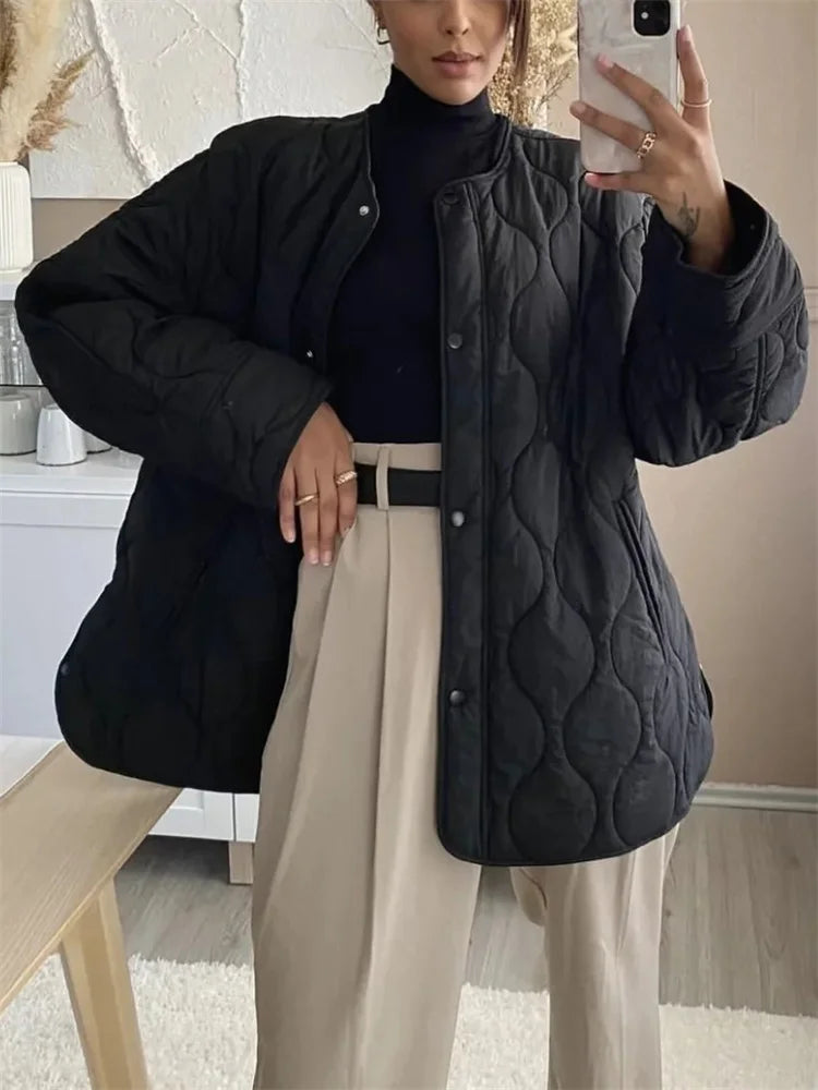 Elarova | Oversize Steppjacke mit Taschen