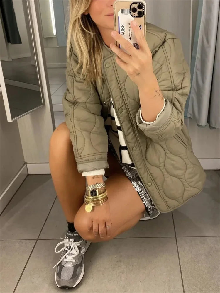 Elarova | Oversize Steppjacke mit Taschen