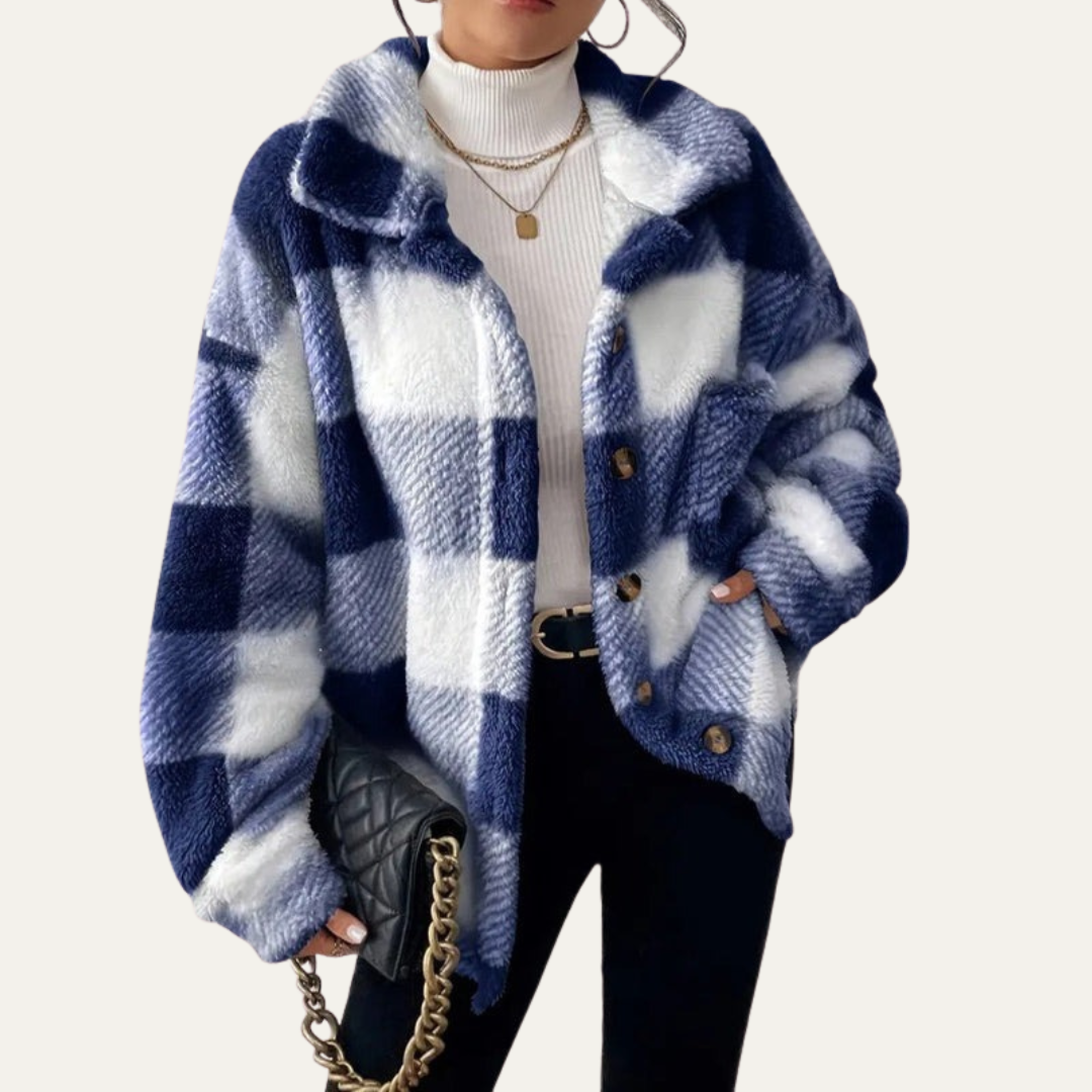 Elarova | Oversized Damen-Shacket mit Karomuster