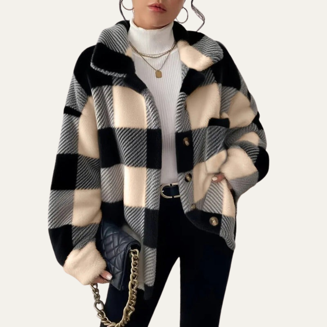 Elarova | Oversized Damen-Shacket mit Karomuster