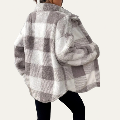 Elarova | Oversized Damen-Shacket mit Karomuster