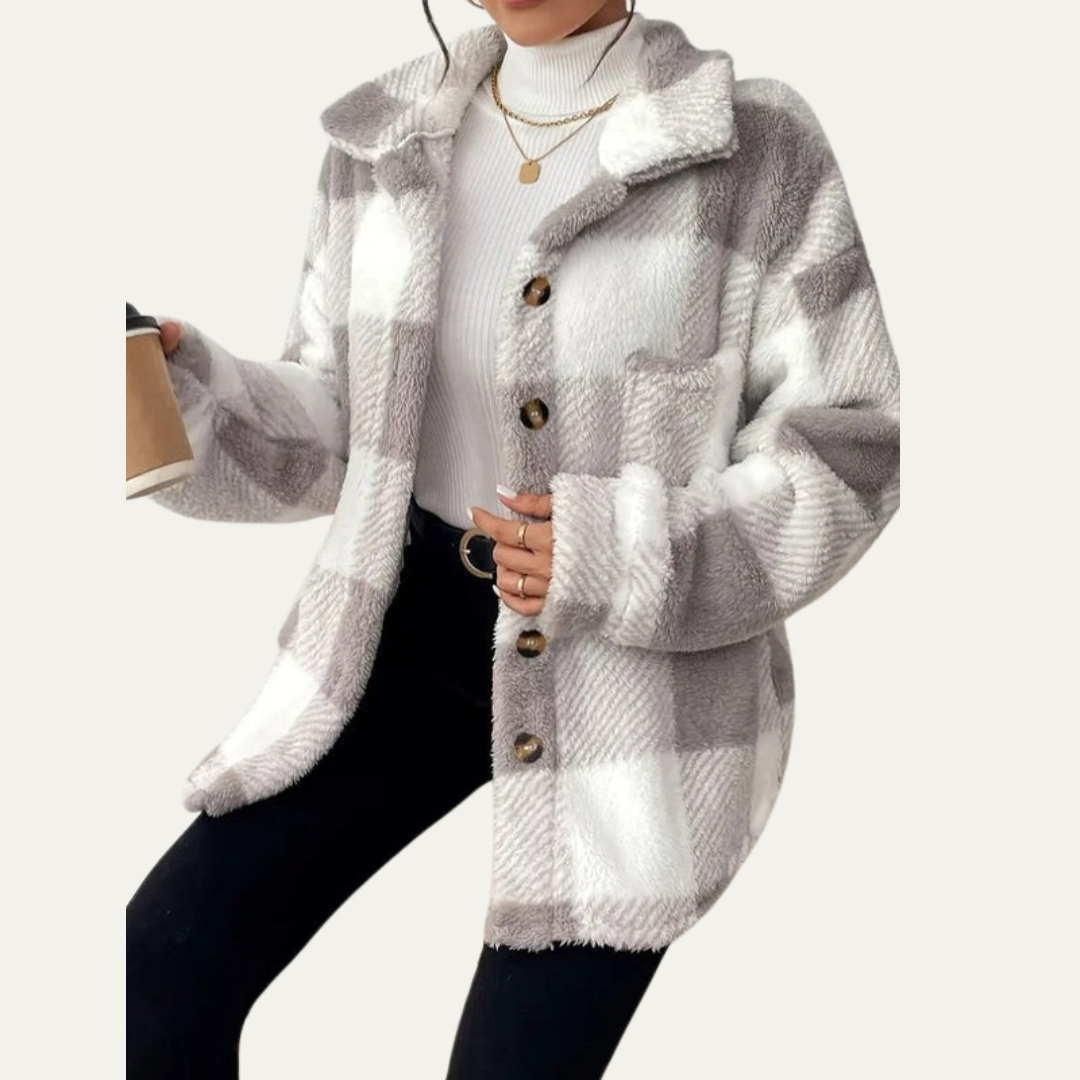 Elarova | Oversized Damen-Shacket mit Karomuster