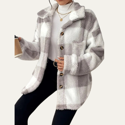 Elarova | Oversized Damen-Shacket mit Karomuster