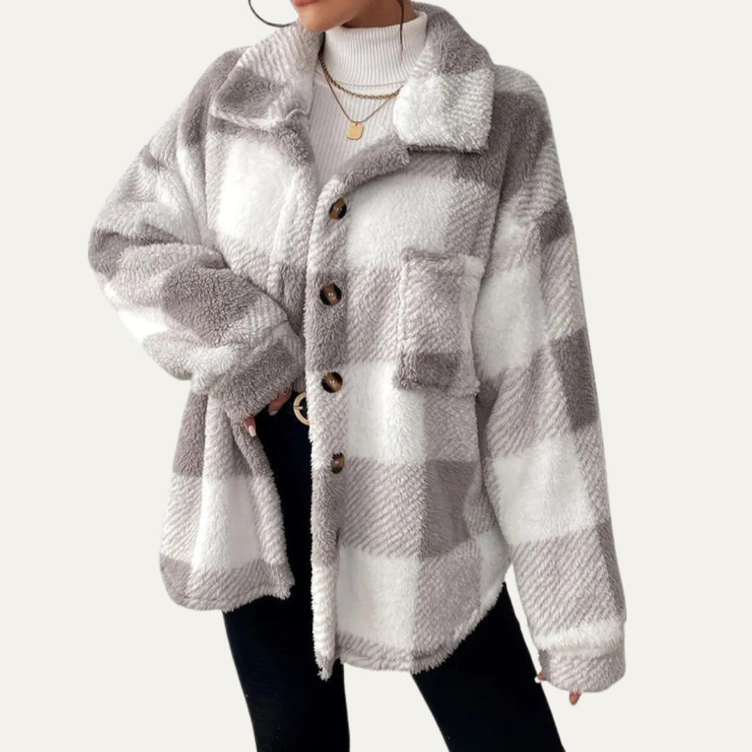 Elarova | Oversized Damen-Shacket mit Karomuster