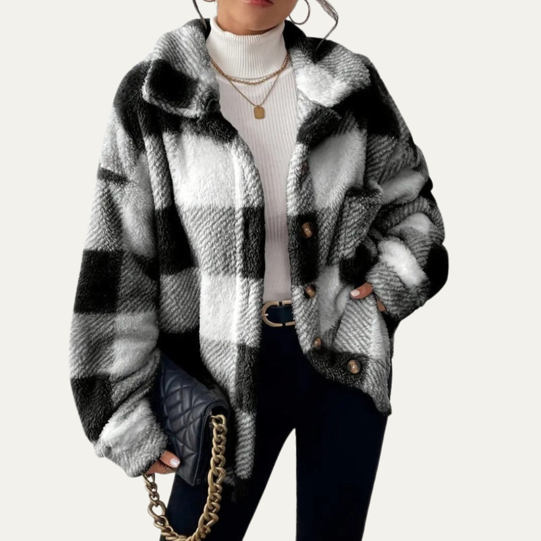 Elarova | Oversized Damen-Shacket mit Karomuster