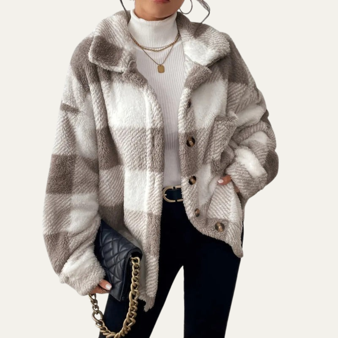 Elarova | Oversized Damen-Shacket mit Karomuster