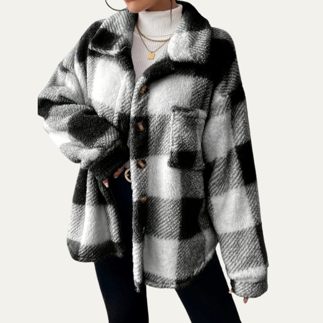 Elarova | Oversized Damen-Shacket mit Karomuster