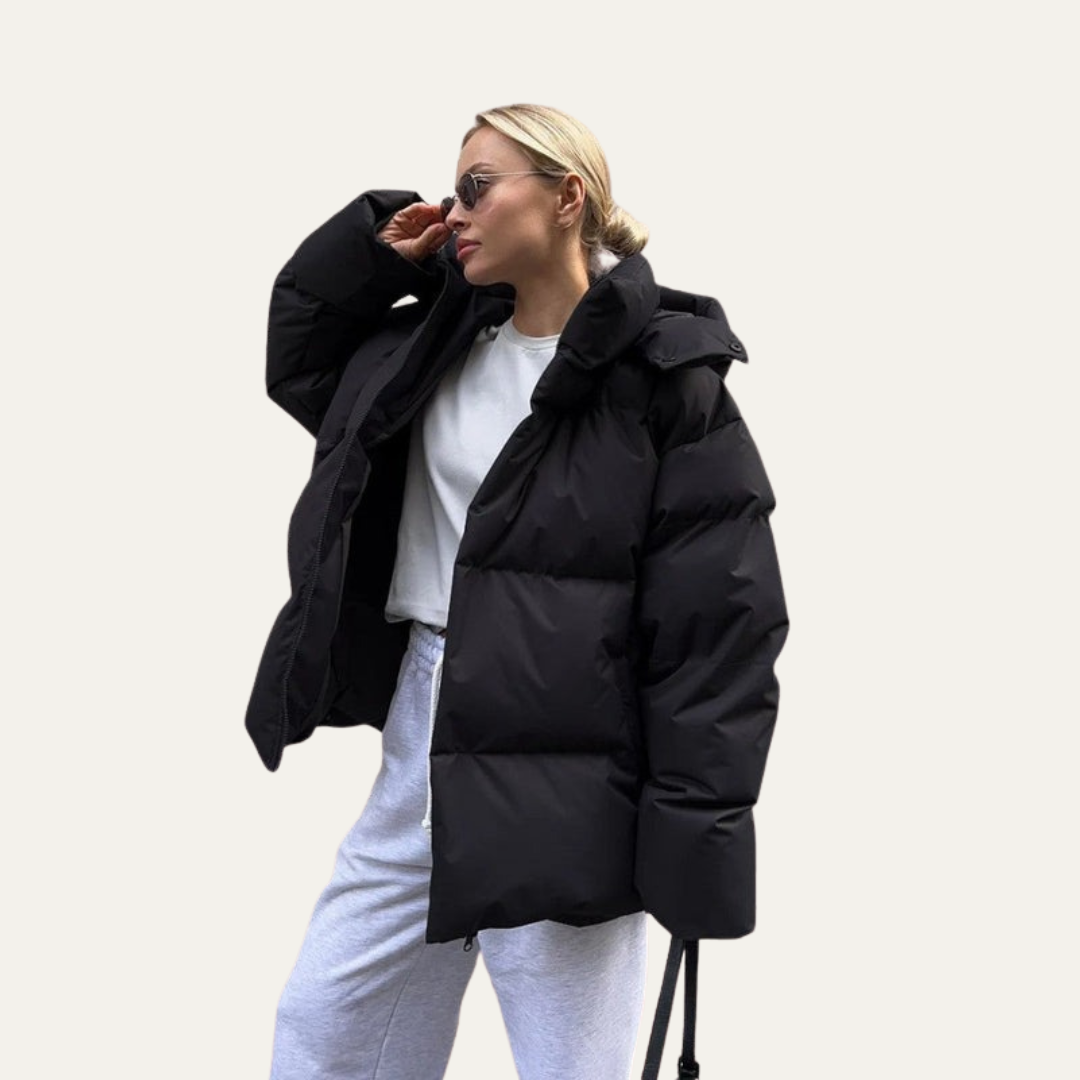 Elarova | Oversized Damen-Steppjacke mit Stehkragen und kurzem Schnitt