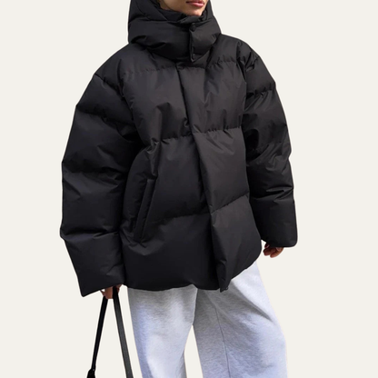 Elarova | Oversized Damen-Steppjacke mit Stehkragen und kurzem Schnitt