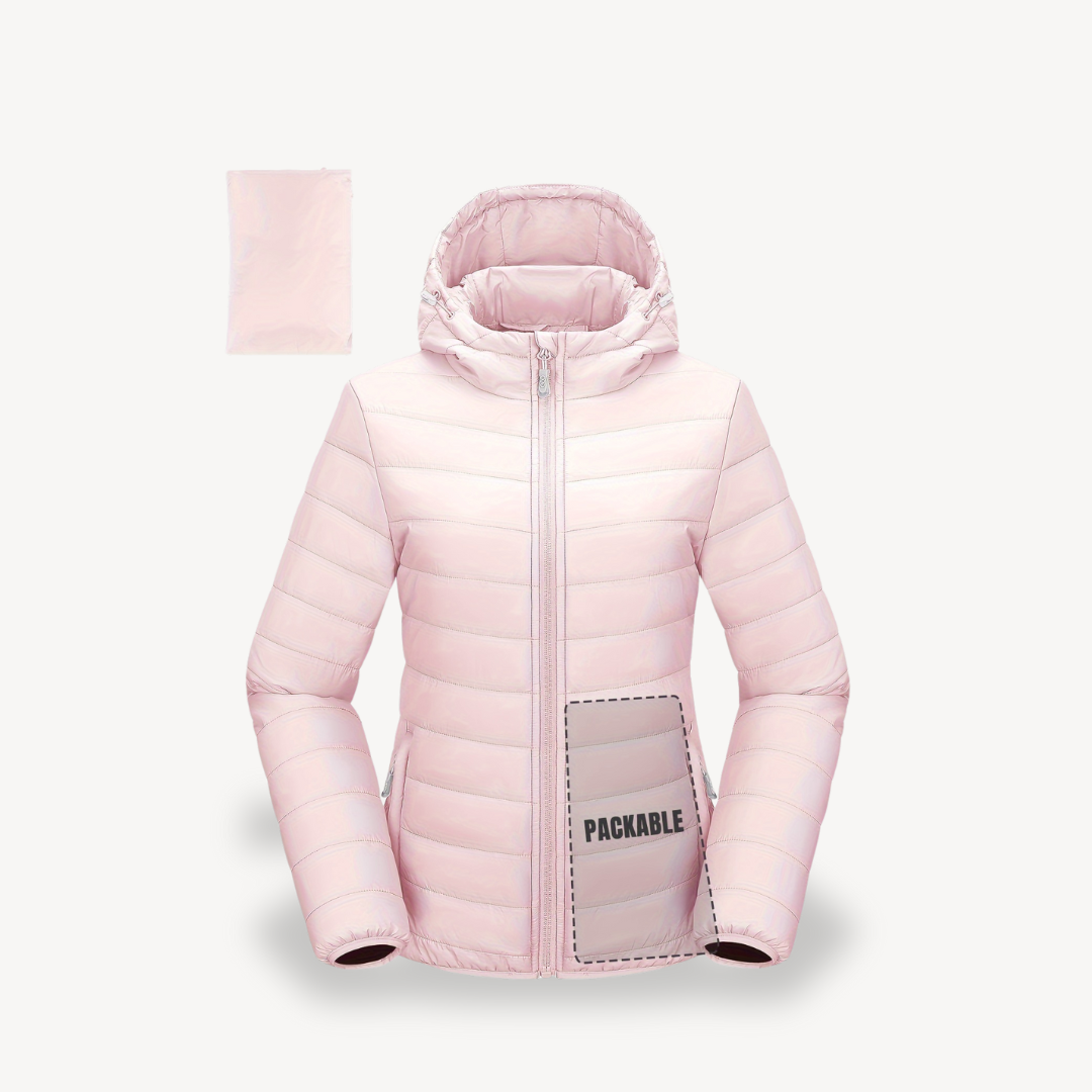 Elarova | Packbare Pufferjacke mit Kapuze für Damen