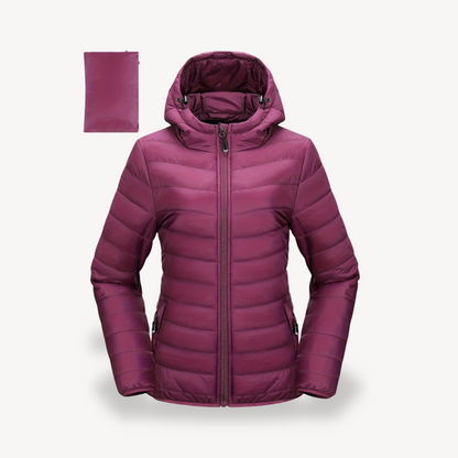 Elarova | Packbare Pufferjacke mit Kapuze für Damen