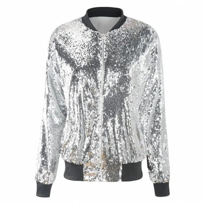 Elarova | Paillettenmantel Bomberjacke