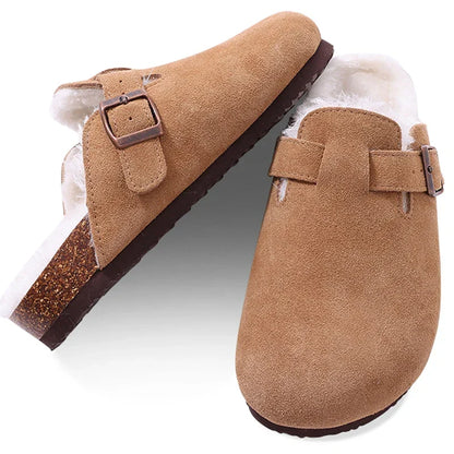 Elarova | Pantoletten Damen – rutschfeste warme Winter Hausschuhe