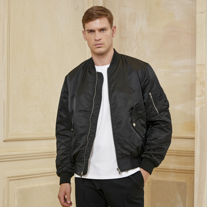 Elarova | Pilot Jacket Herren - Stehkragen Fliegerjacke Einfarbig