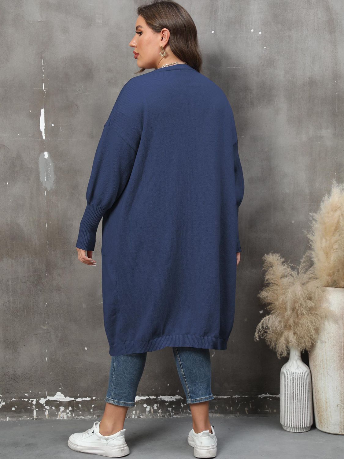 Elarova | Plus Size Langarm Taschen Cardigan