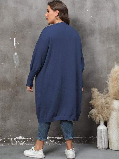Elarova | Plus Size Langarm Taschen Cardigan
