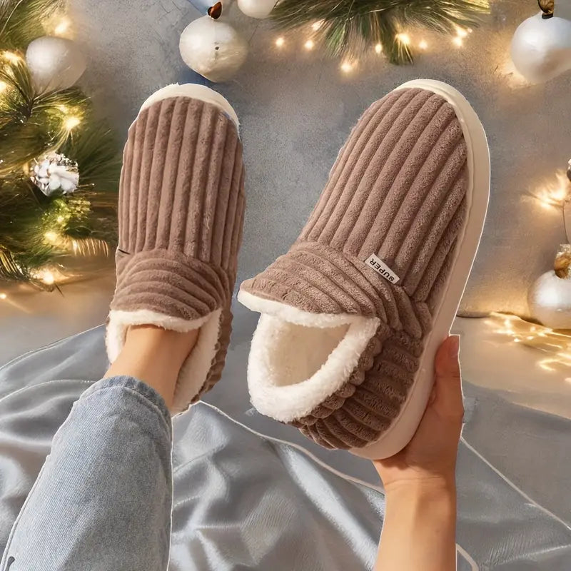 Elarova | Plüschschuhe Damen - weiche komfortable Hausschuhe für zu Hause