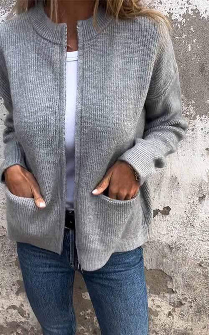 Elarova | Plush Zip Strickjacke