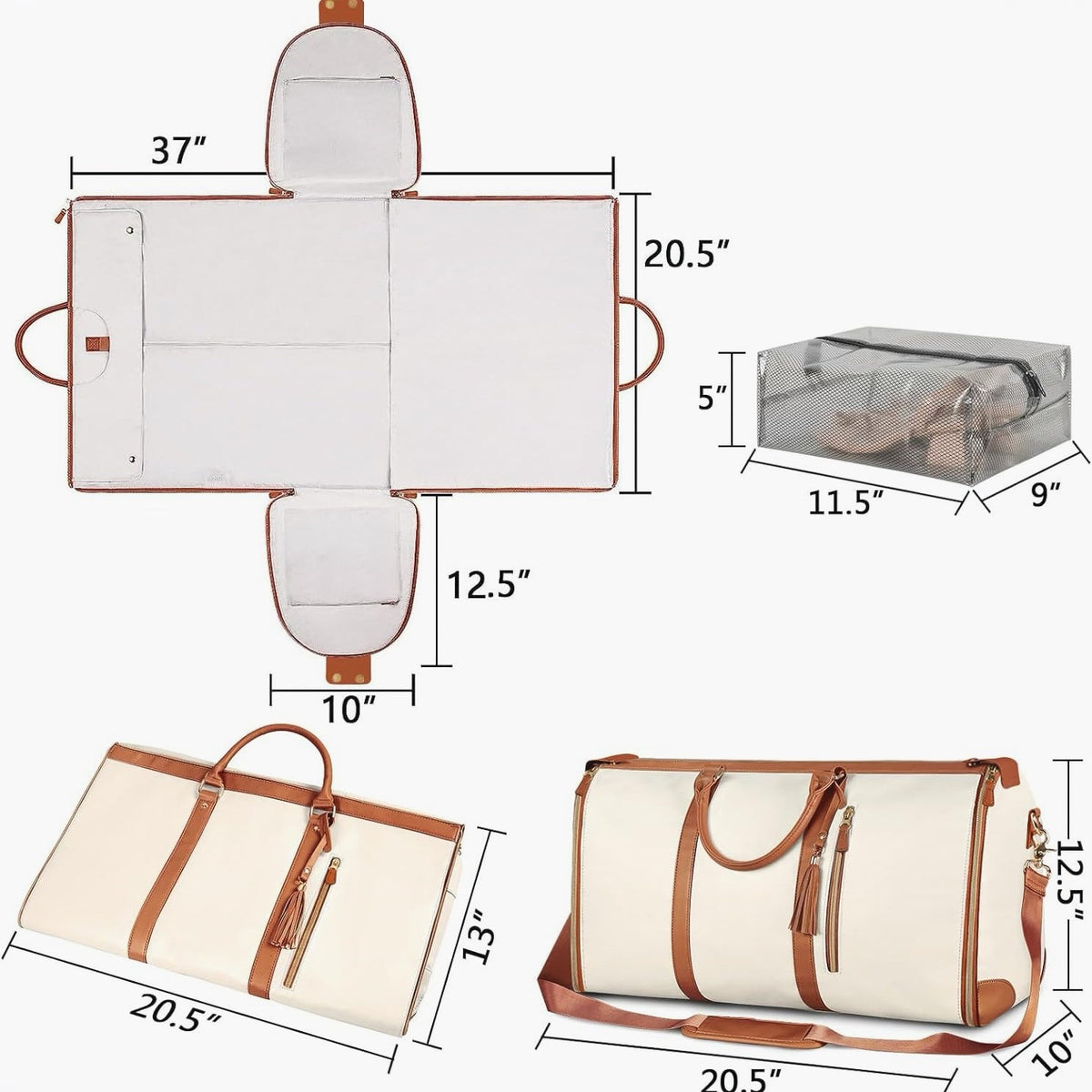 Elarova | Praktische faltbare Kleidertasche für Reisen Kompakt und praktisch