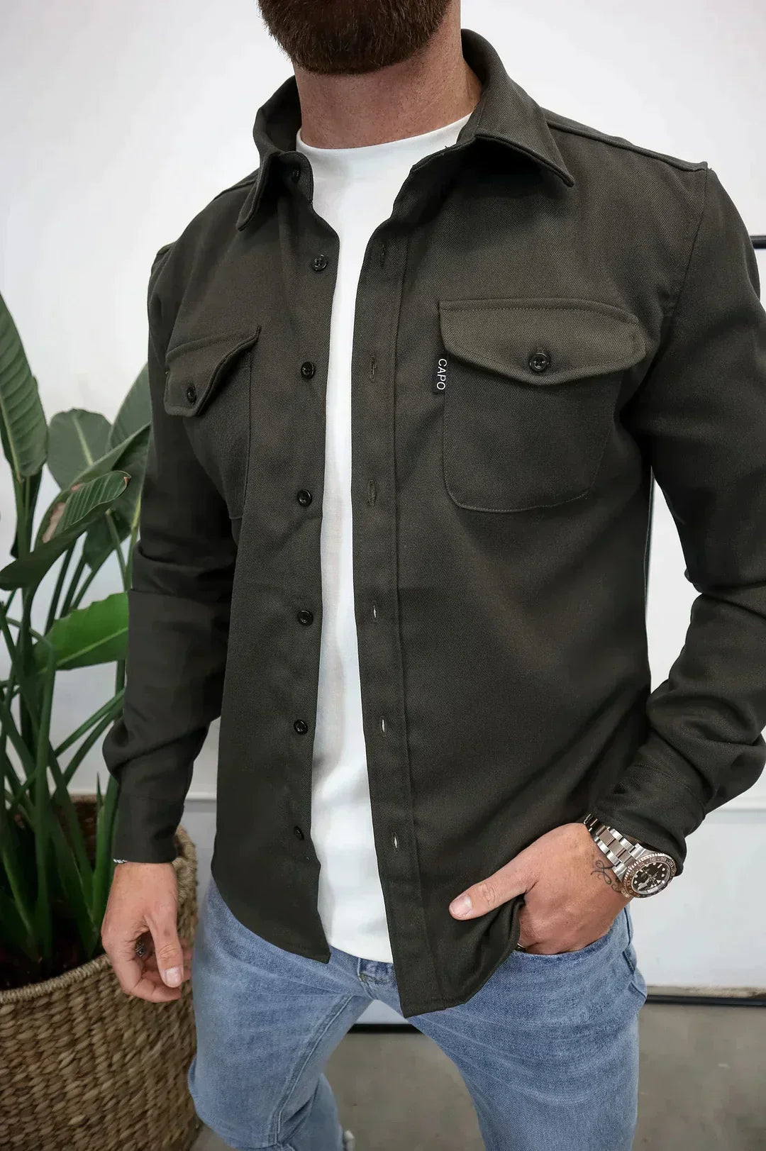Elarova | Premium-Jacke mit Knopfverschluss für Herren | Stylische und bequeme Jacke
