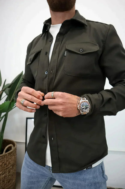 Elarova | Premium-Jacke mit Knopfverschluss für Herren | Stylische und bequeme Jacke