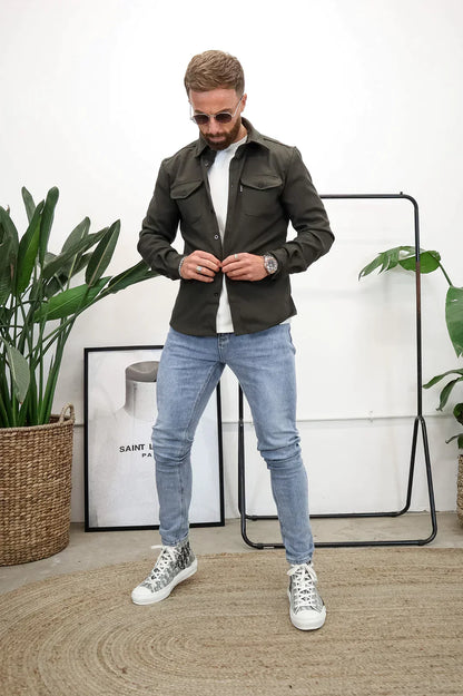 Elarova | Premium-Jacke mit Knopfverschluss für Herren | Stylische und bequeme Jacke
