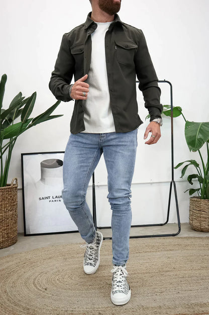 Elarova | Premium-Jacke mit Knopfverschluss für Herren | Stylische und bequeme Jacke
