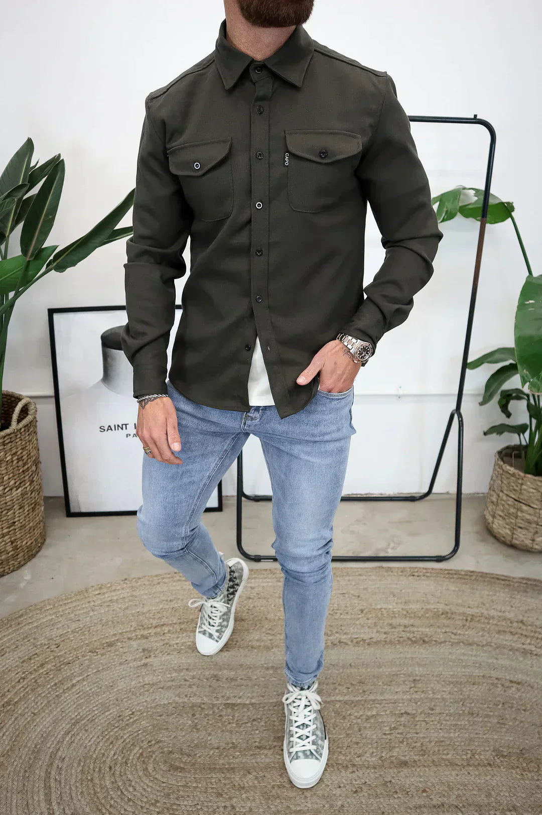 Elarova | Premium-Jacke mit Knopfverschluss für Herren | Stylische und bequeme Jacke