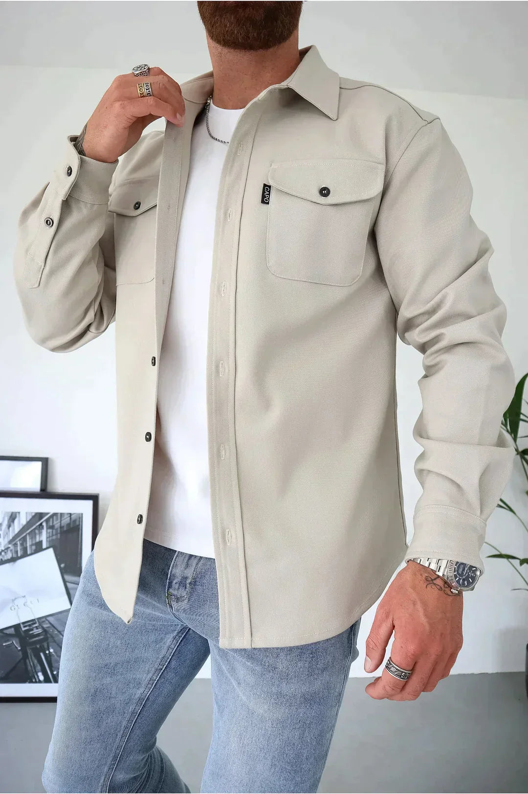 Elarova | Premium-Jacke mit Knopfverschluss für Herren | Stylische und bequeme Jacke