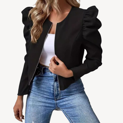 Elarova | Puffärmel-Reißverschlussjacke Damen