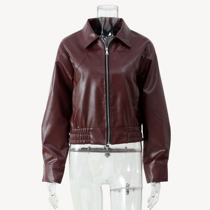 Elarova | Puffer-Blazerjacke aus Leder für Damen