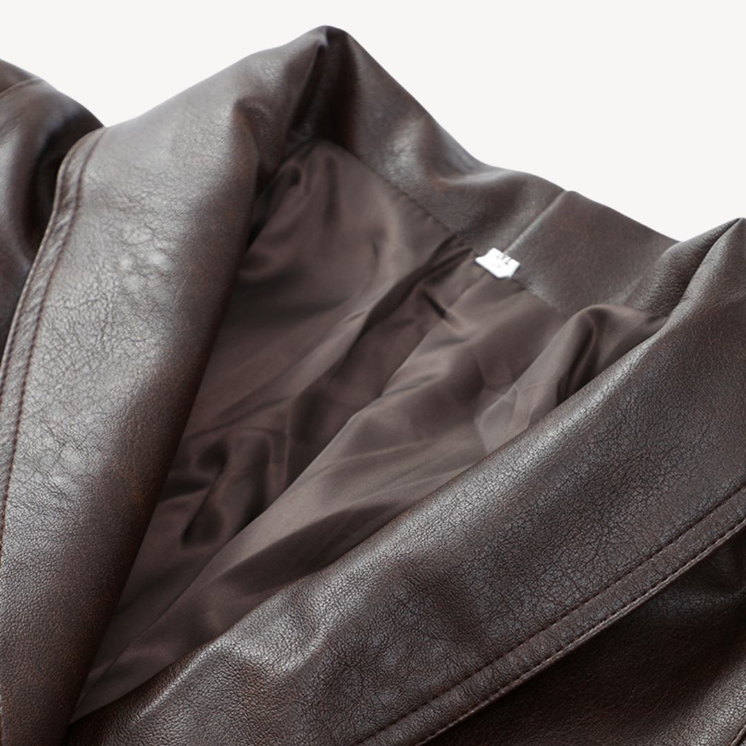 Elarova | Puffer-Blazerjacke aus Leder für Damen