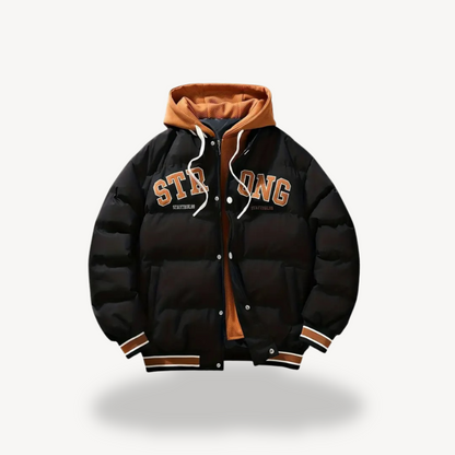Elarova | Puffer-Collegejacke mit Kapuze für Herren