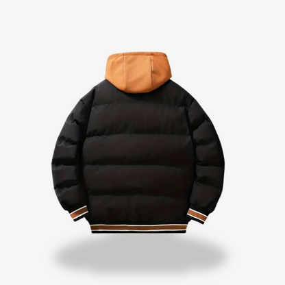 Elarova | Puffer-Collegejacke mit Kapuze für Herren