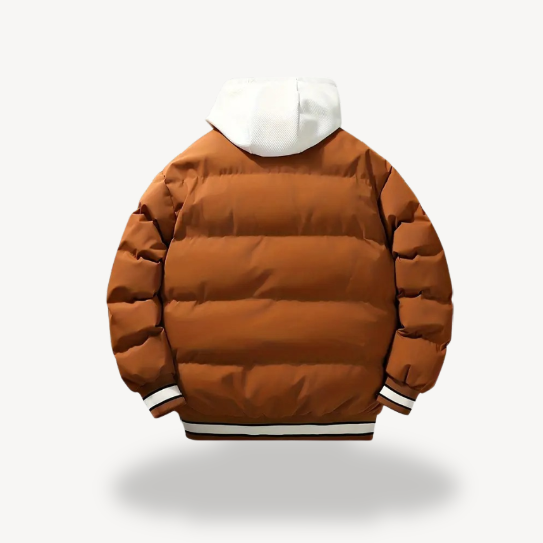 Elarova | Puffer-Collegejacke mit Kapuze für Herren