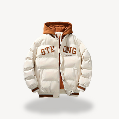Elarova | Puffer-Collegejacke mit Kapuze für Herren