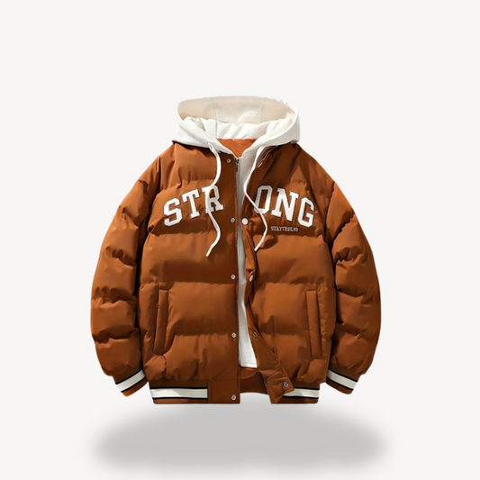 Elarova | Puffer-Collegejacke mit Kapuze für Herren