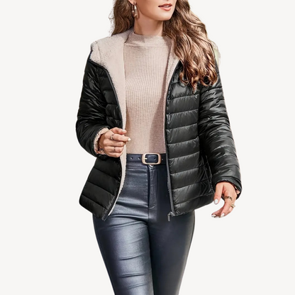 Elarova | Pufferjacke für Damen mit Sherpa-Futter und Reißverschluss