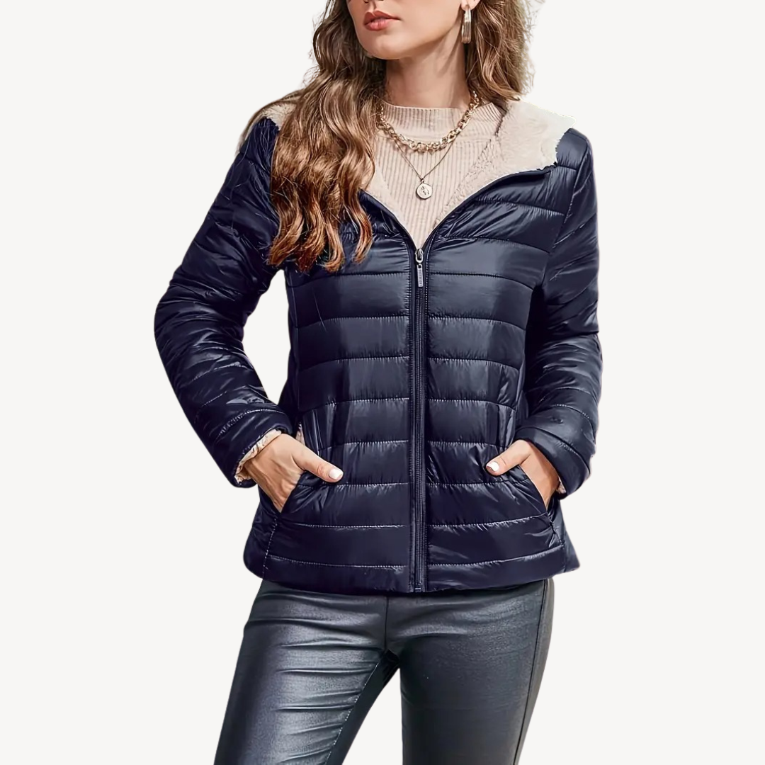 Elarova | Pufferjacke für Damen mit Sherpa-Futter und Reißverschluss