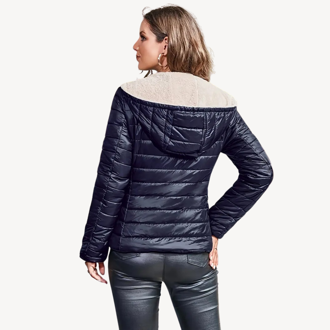 Elarova | Pufferjacke für Damen mit Sherpa-Futter und Reißverschluss