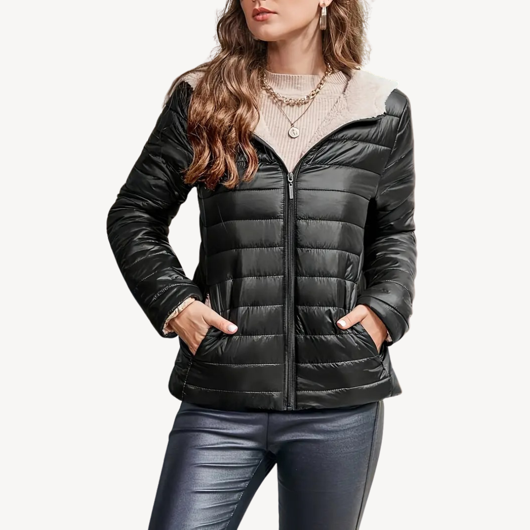 Elarova | Pufferjacke für Damen mit Sherpa-Futter und Reißverschluss